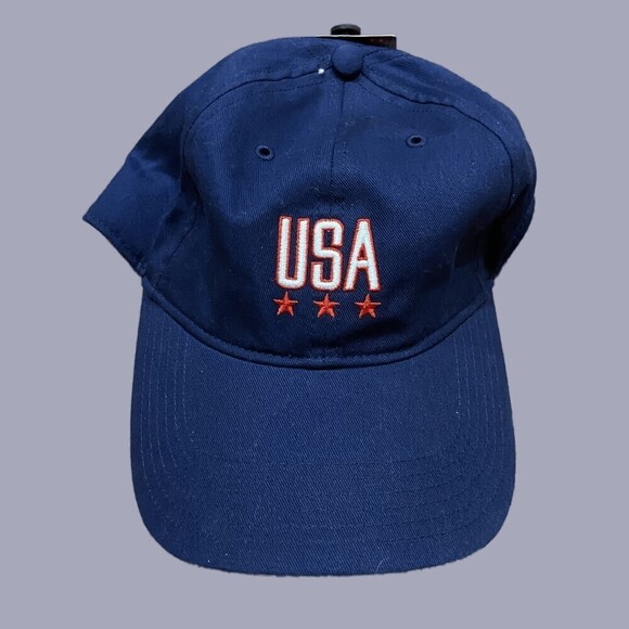 Under Armour USA Micro Logo Midnight Navy Adjustable Hat Cap Unisex - Picture 1 of 7